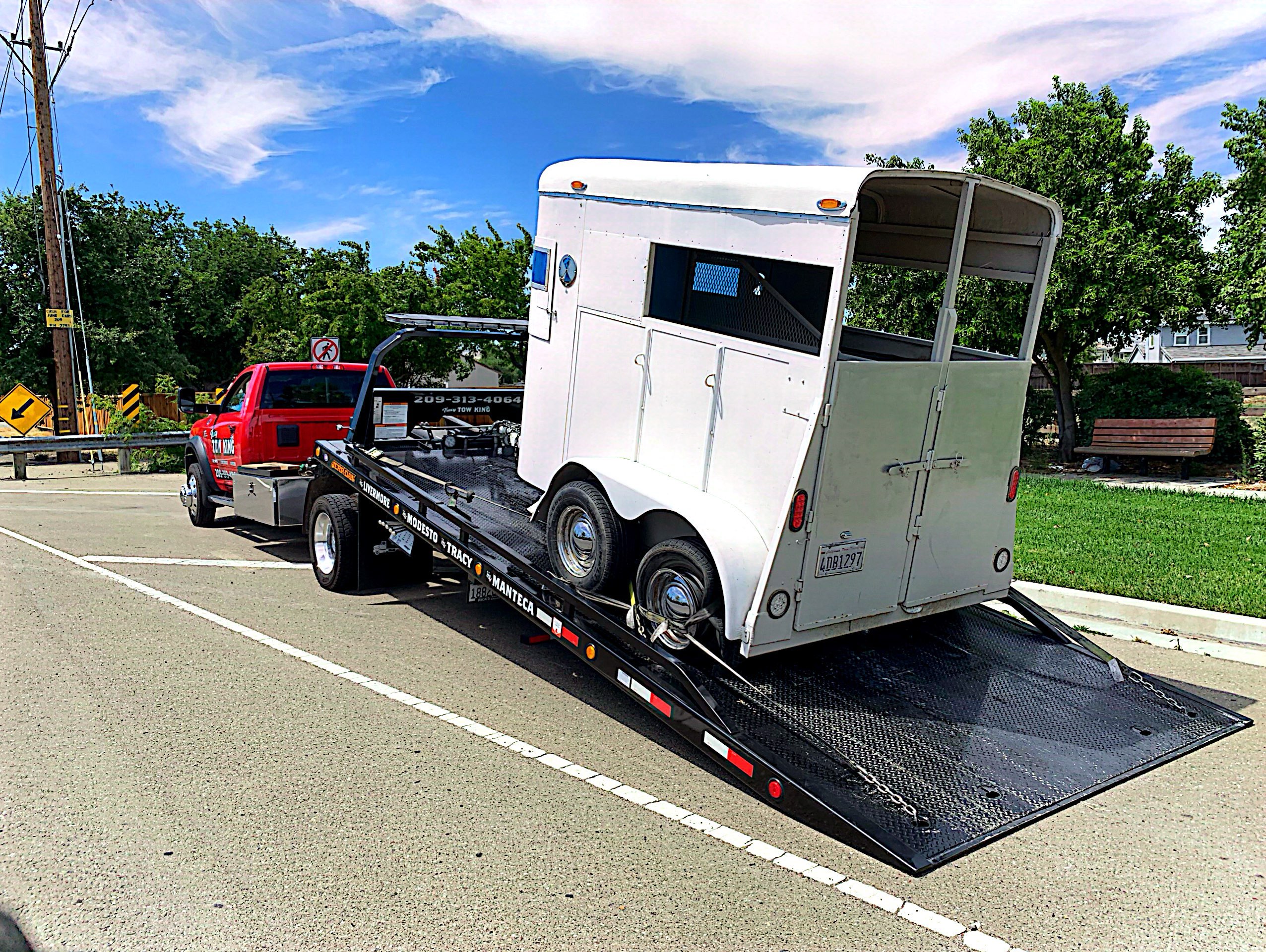 Tracy Tow King with a horse trailer on the back